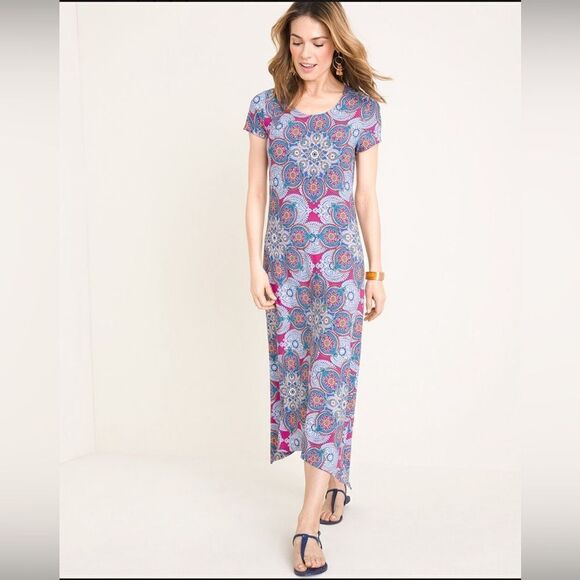 Chico’s Medallion Cluster Print Maxi Dress - Picture 1 of 7